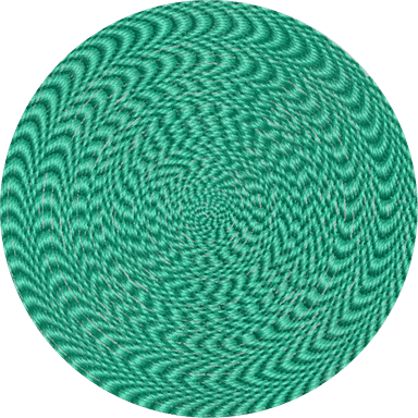 A green threaded circular background.